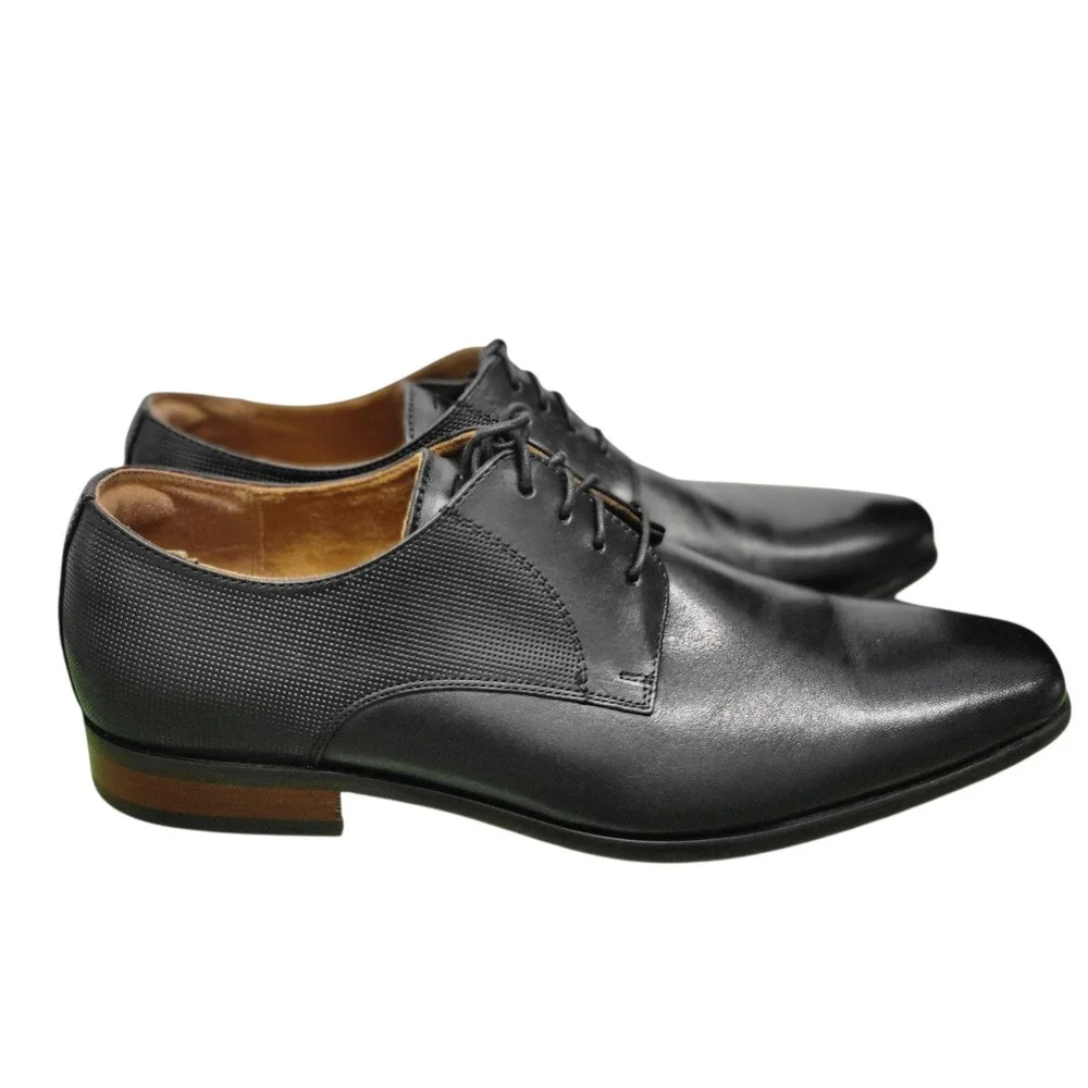 Florsheim Mens‎ Black Leather Lace Up Dress Shoes Business  9.5D (medium) HG9240